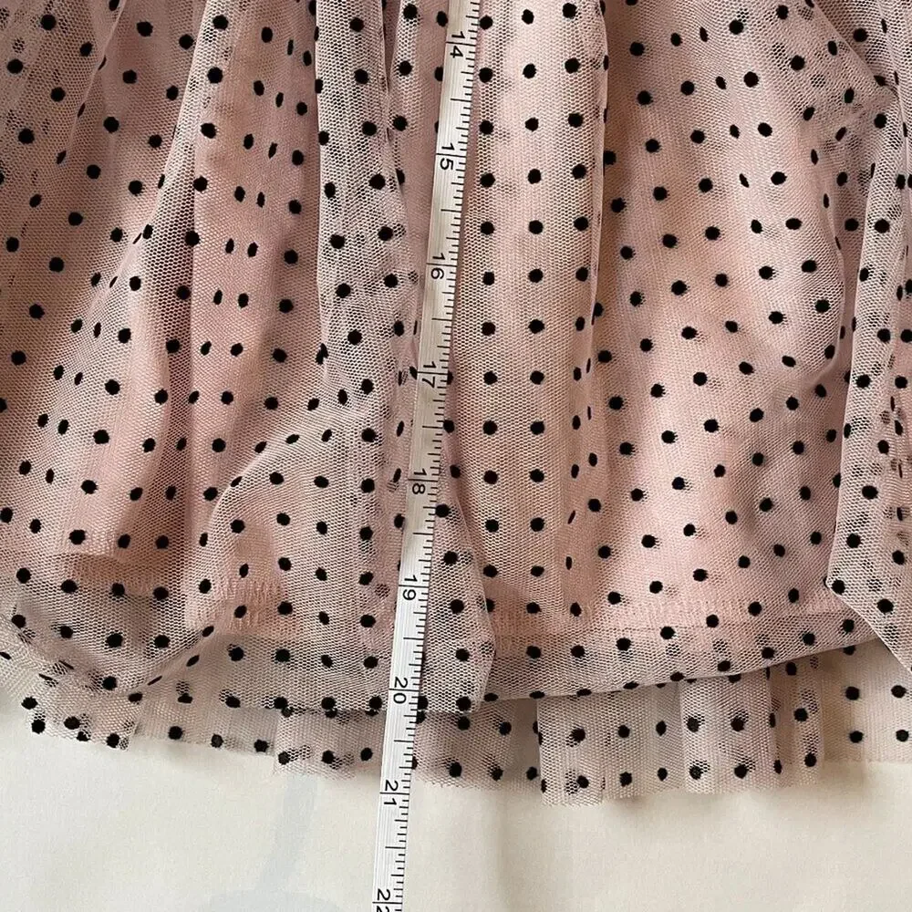 Black & Pink Polka Dot Party Dress, Tulle Flower, Sleeveless, Collared 3T